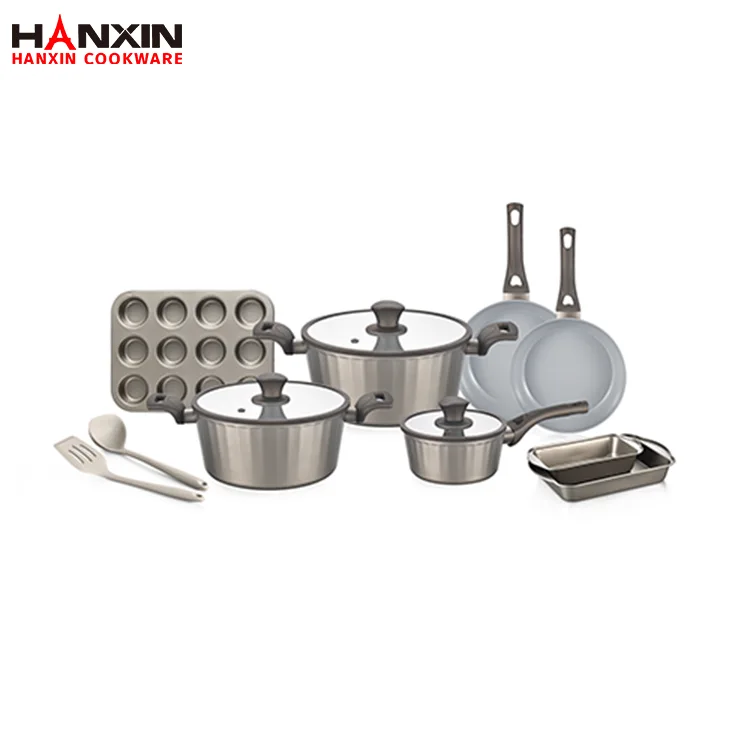 Conjunto de utensílios de cozinha em cerâmica forjada em alumínio para todos os cooktops
