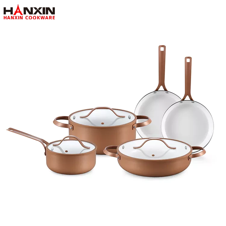 Conjunto de panelas de cerâmica prensada em alumínio